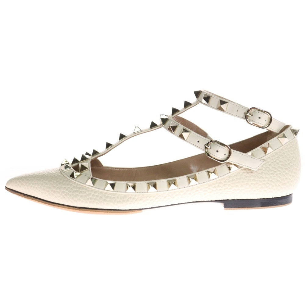 VALENTINO(ヴァレンティノ) ロックスタッズ パンプス ホワイト ゴールド金具 35