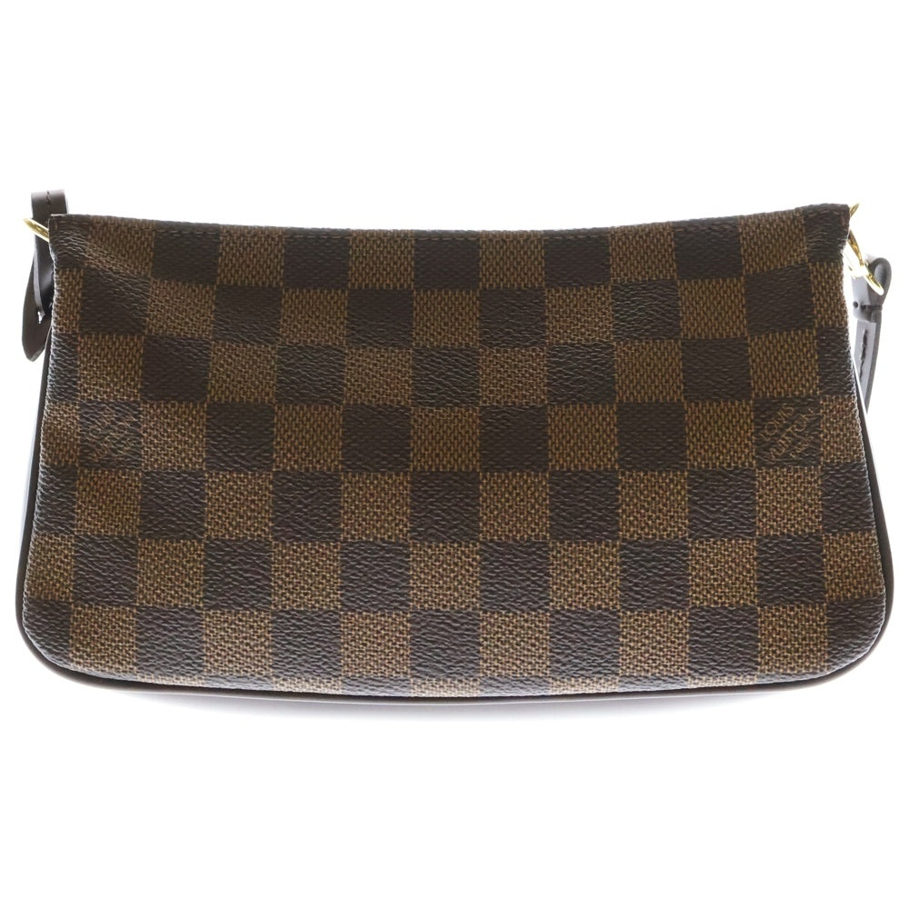 LOUIS VUITTON(ルイヴィトン) ダミエ ポシェットアクセシワール ポーチ ミニバッグ ブラウンゴールド金具 レザー×PVC N51985