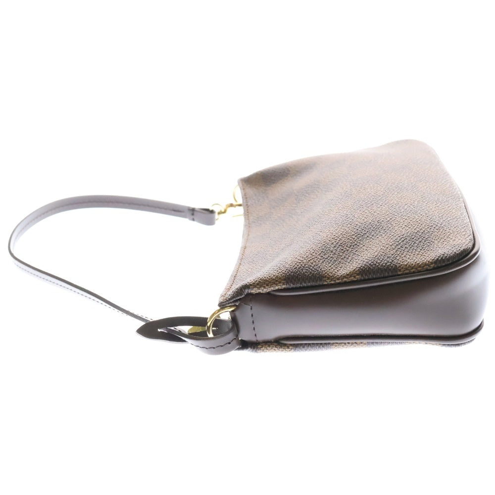 LOUIS VUITTON(ルイヴィトン) ダミエ ポシェットアクセシワール ポーチ ミニバッグ ブラウンゴールド金具 レザー×PVC N51985