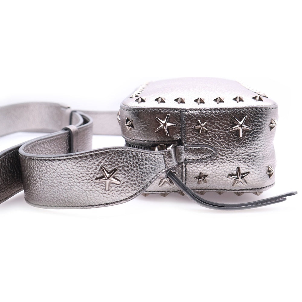 JIMMY CHOO(ジミーチュウ) ペガシ スタースタッズ ショルダーバッグ カメラバッグ ミニバッグ シルバー レザー