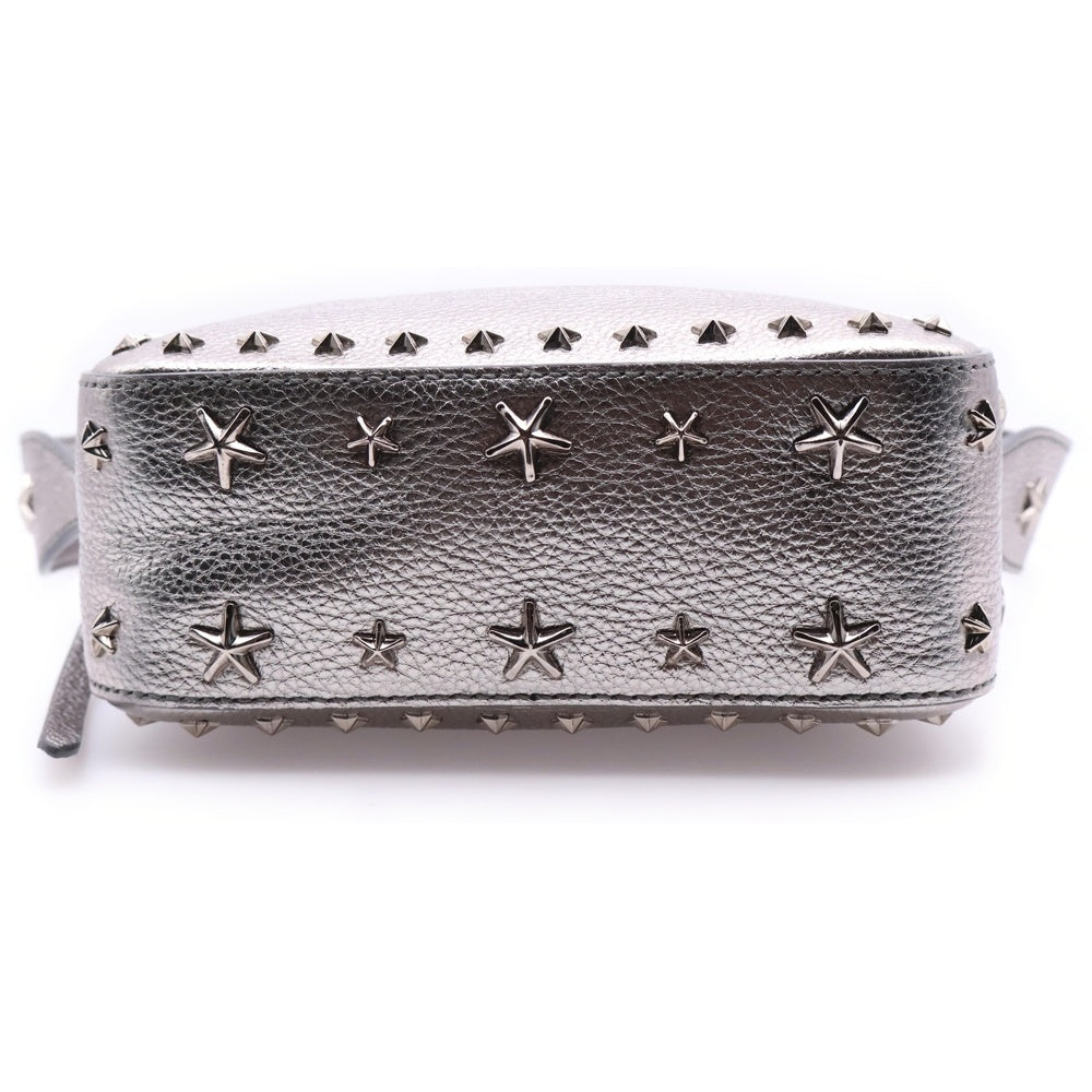 JIMMY CHOO(ジミーチュウ) ペガシ スタースタッズ ショルダーバッグ カメラバッグ ミニバッグ シルバー レザー