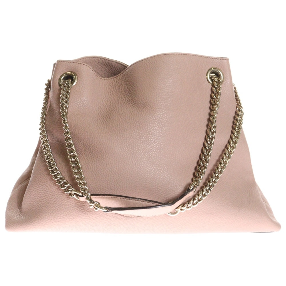 GUCCI(グッチ) ソーホー インターロッキングG 2WAYハンドバッグ チェーンバッグ ショルダーバッグ ゴールド金具 ピンク レザー 308982