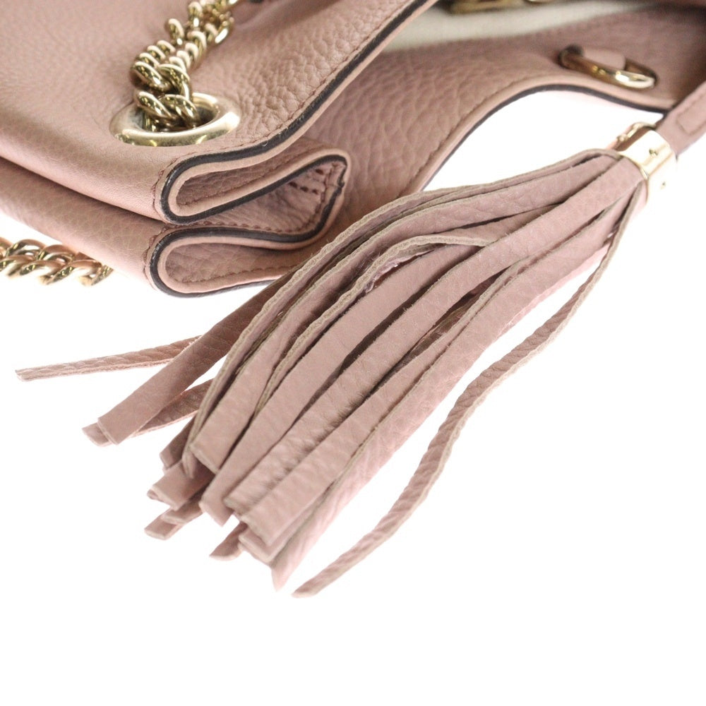 GUCCI(グッチ) ソーホー インターロッキングG 2WAYハンドバッグ チェーンバッグ ショルダーバッグ ゴールド金具 ピンク レザー 308982