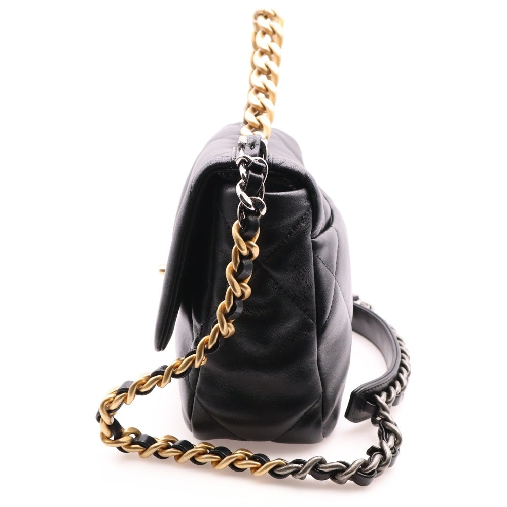 CHANEL(シャネル) ココマーク シャネル19 チェーンショルダーバッグ ハンドバッグ ブラック ゴールド金具 ラムスキン