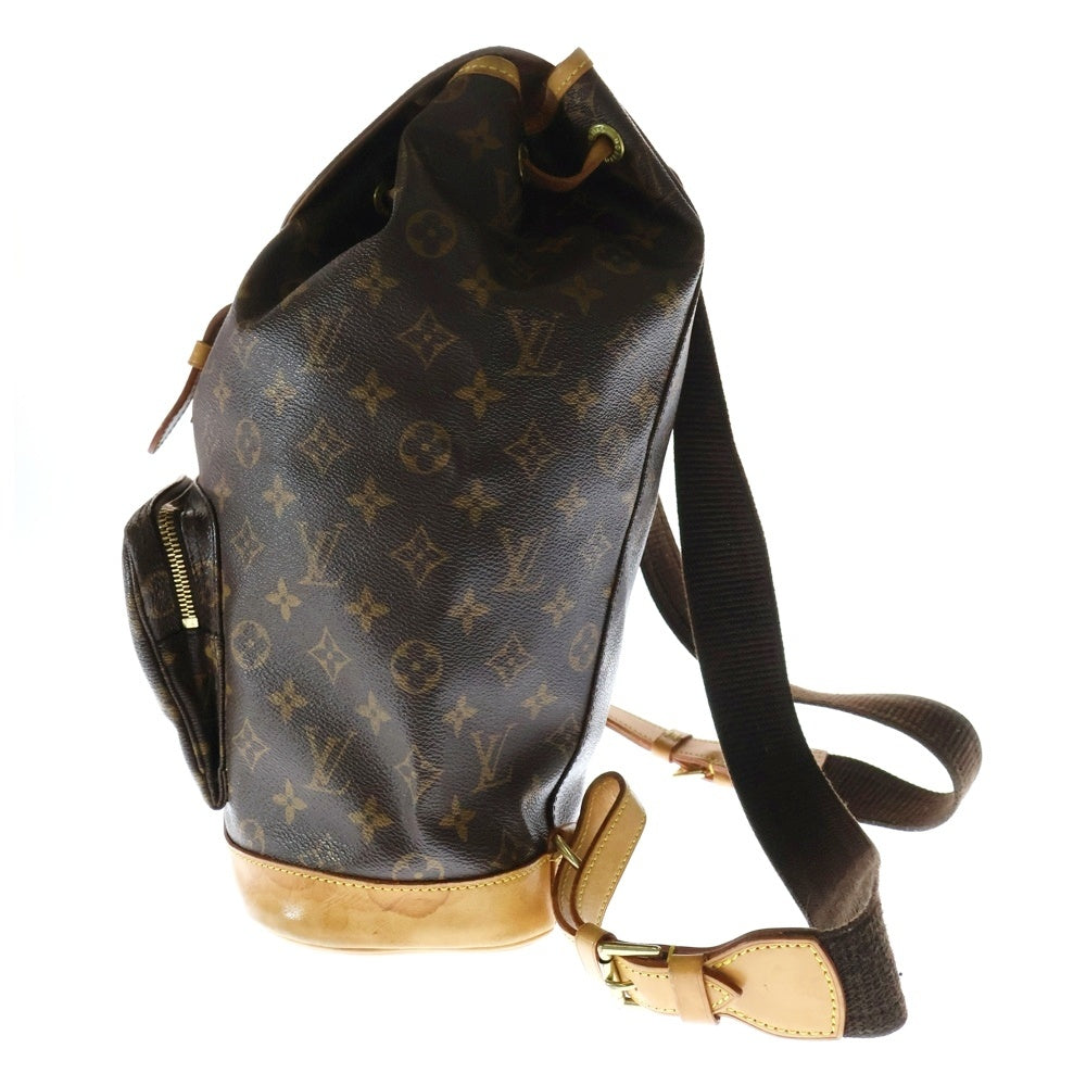 LOUIS VUITTON(ルイヴィトン) モノグラム モンスリGM リュックサック バックパック ブラウン ゴールド金具 レザー×PVC M51135