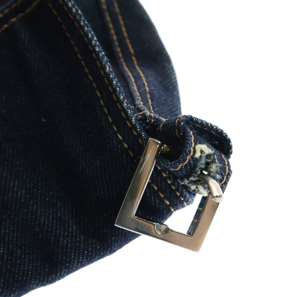 FENDI(フェンディ) マンマバケット ハンドバッグ ネイビー デニム ワンショルダーバッグ シルバー金具