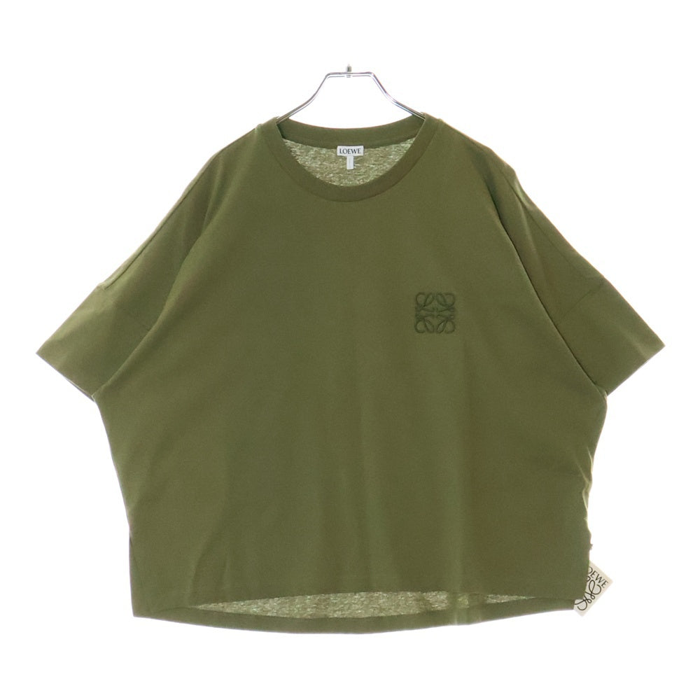 LOEWE(ロエベ) アナグラム ショートオーバーサイズ Tシャツ カーキ コットン #M S359341XA4