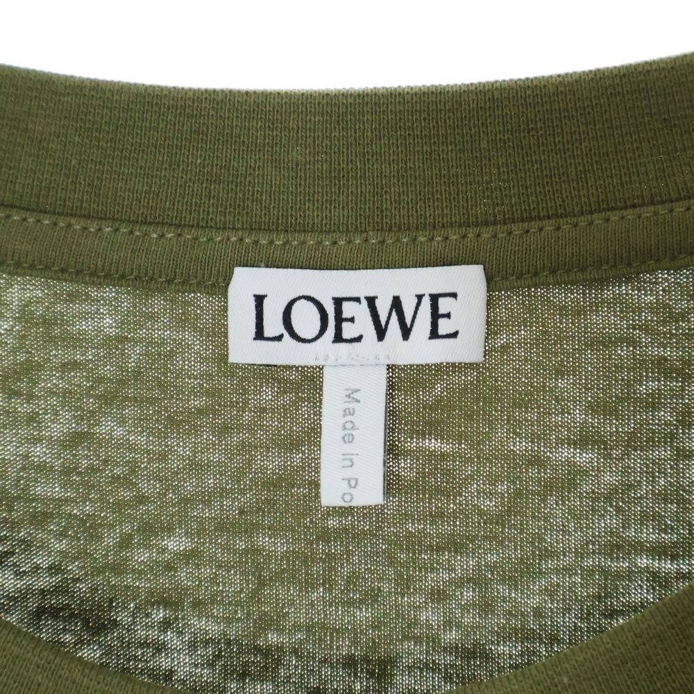 LOEWE(ロエベ) アナグラム ショートオーバーサイズ Tシャツ カーキ コットン #M S359341XA4