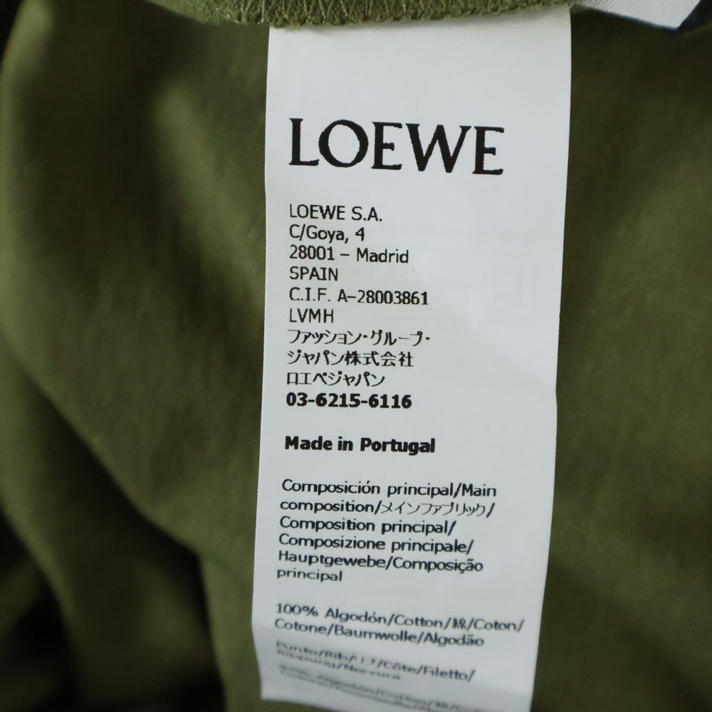 LOEWE(ロエベ) アナグラム ショートオーバーサイズ Tシャツ カーキ コットン #M S359341XA4