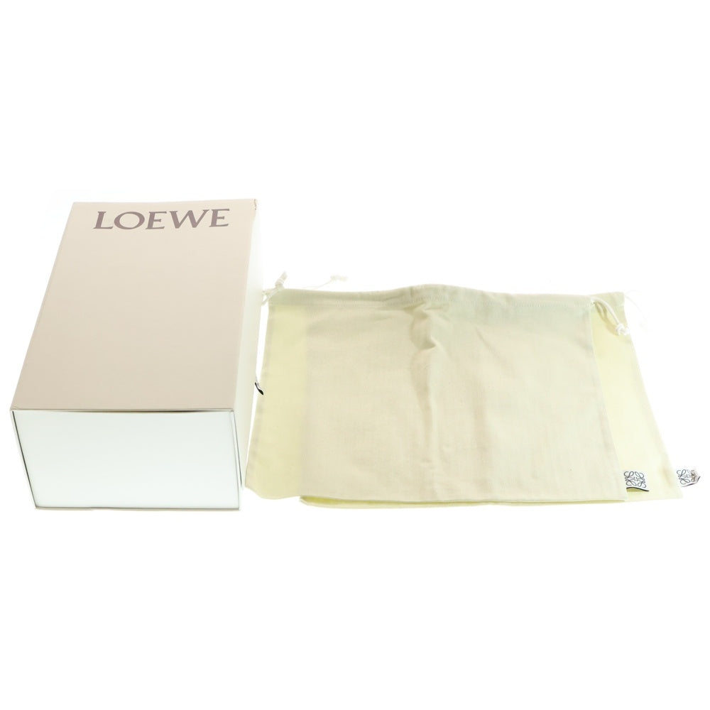 LOEWE(ロエベ) アナグラム 刺繍総柄レザー切替ハイカットスニーカー ベージュ×ブラウン 822107 38/24cm