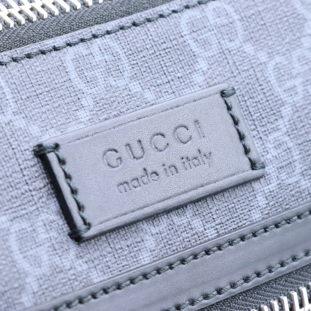 GUCCI(グッチ) GGスプリーム メッセンジャーバッグ ショルダーバッグ ブラック シルバー金具 レザー×PVC 523599