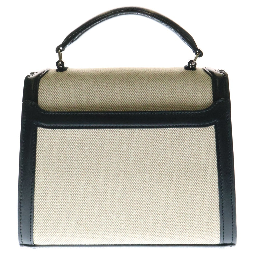 SAINT LAURENT PARIS(サンローランパリ) YSLロゴ カサンドラ トップハンドル 2WAY レザー切替ハンドバッグ ショルダーバッグ ベージュ/ブラック レディース 623930