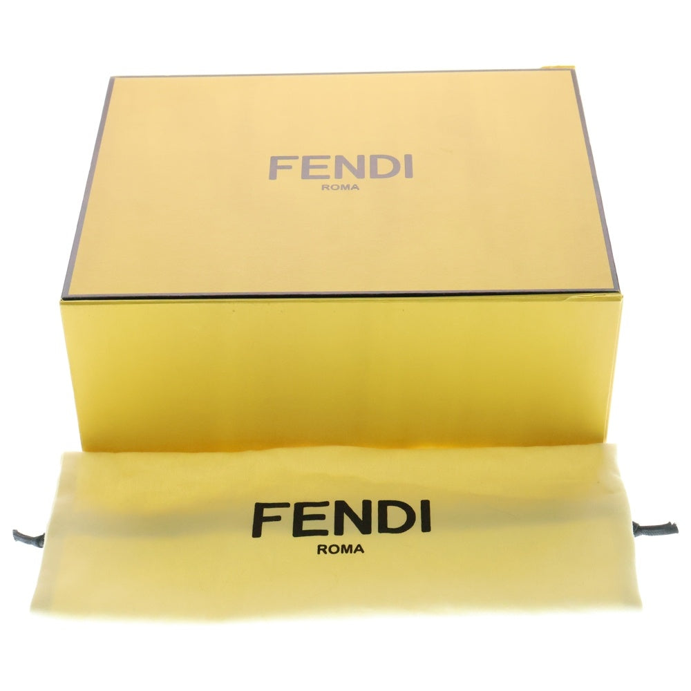 FENDI(フェンディ) タッチ FFロゴプレート パイソン カーフ コンビレザー ショルダーバッグ ゴールド金具 ベージュ