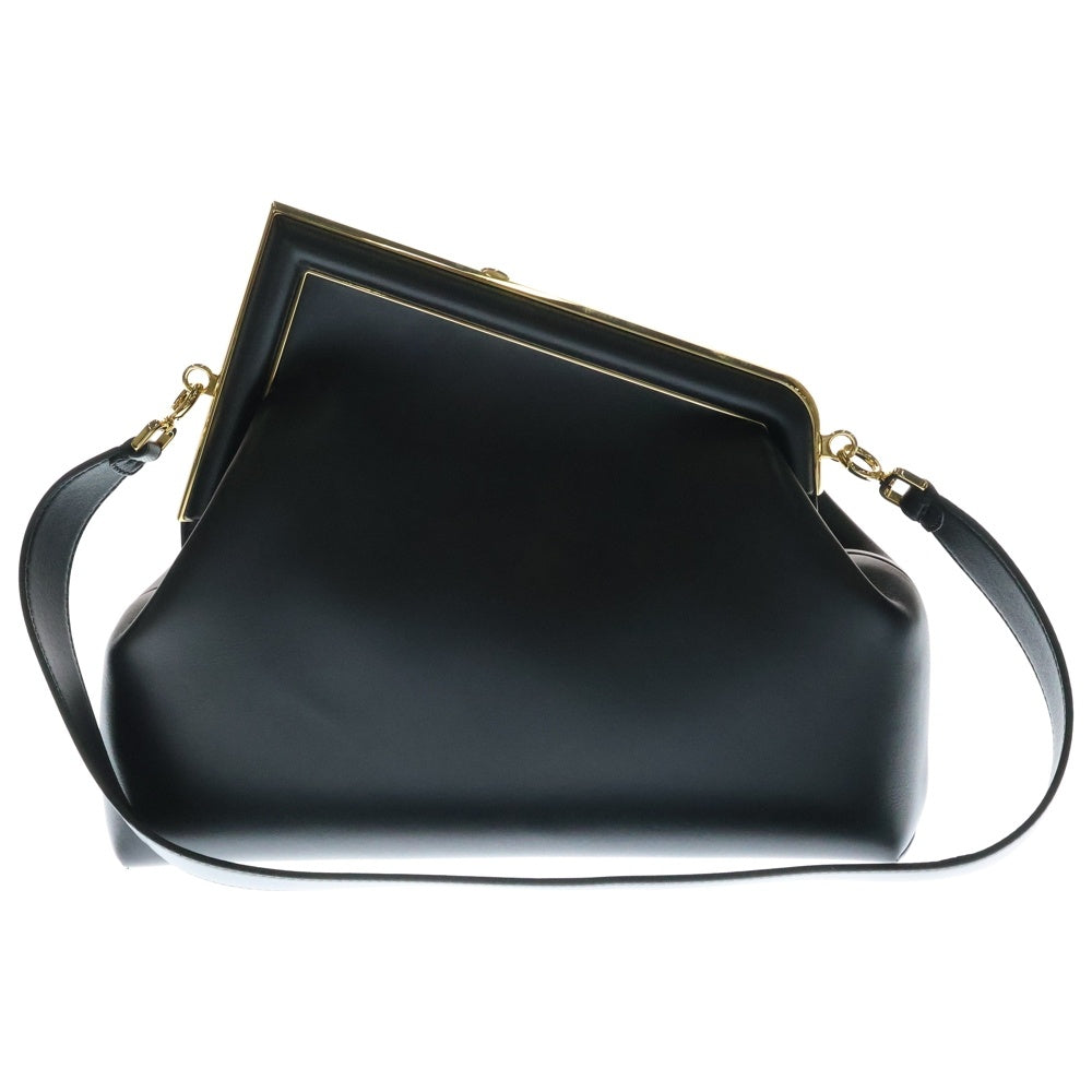 FENDI(フェンディ) ファースト Fロゴ 2WAY クラッチ チェーン ショルダーバッグ ゴールド金具 ブラック