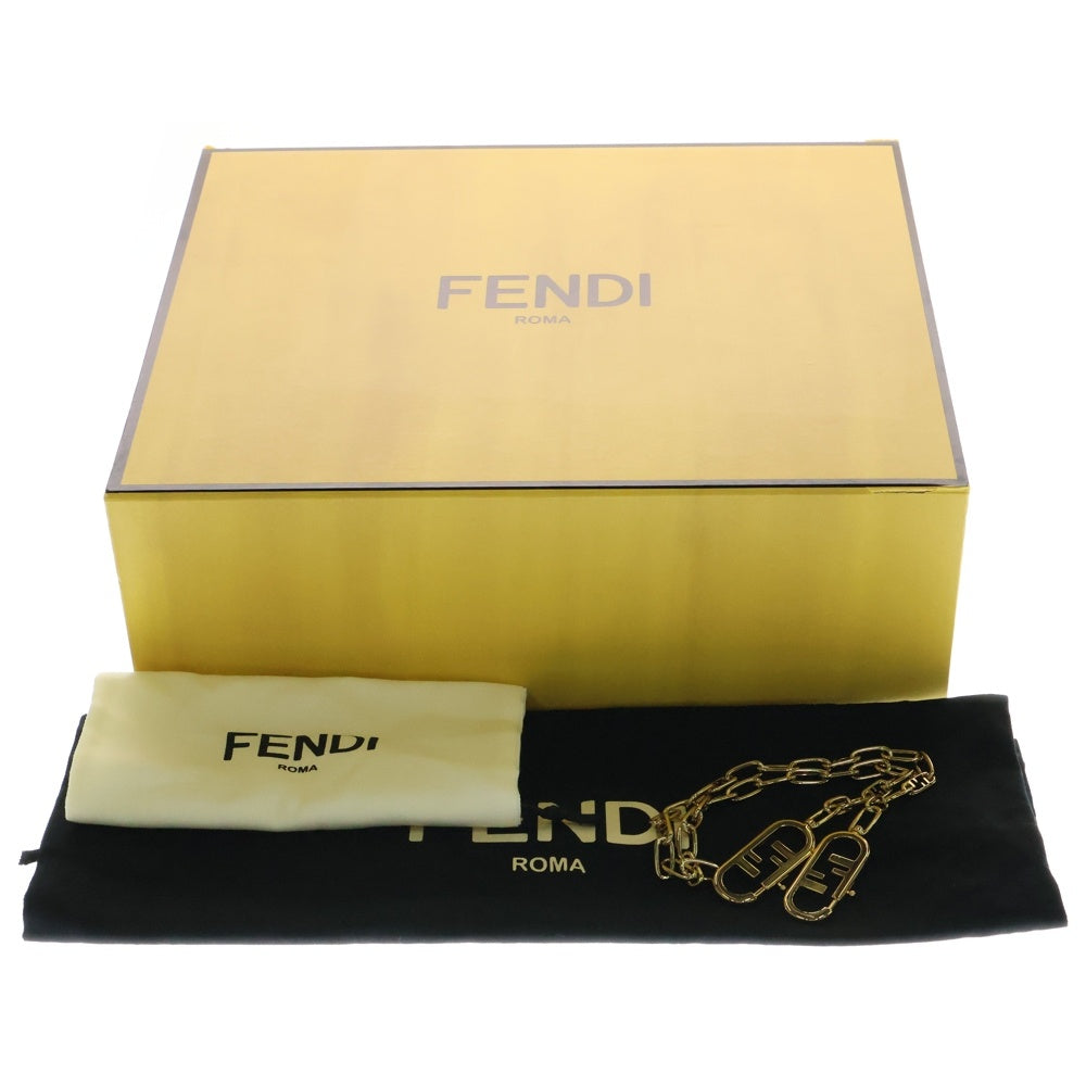 FENDI(フェンディ) ファースト Fロゴ 2WAY クラッチ チェーン ショルダーバッグ ゴールド金具 ブラック