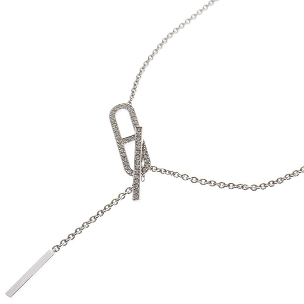 HERMES(エルメス) エヴァーシェーヌダンクル メレダイヤ チェーンネックレス Au750WG シルバー レディース