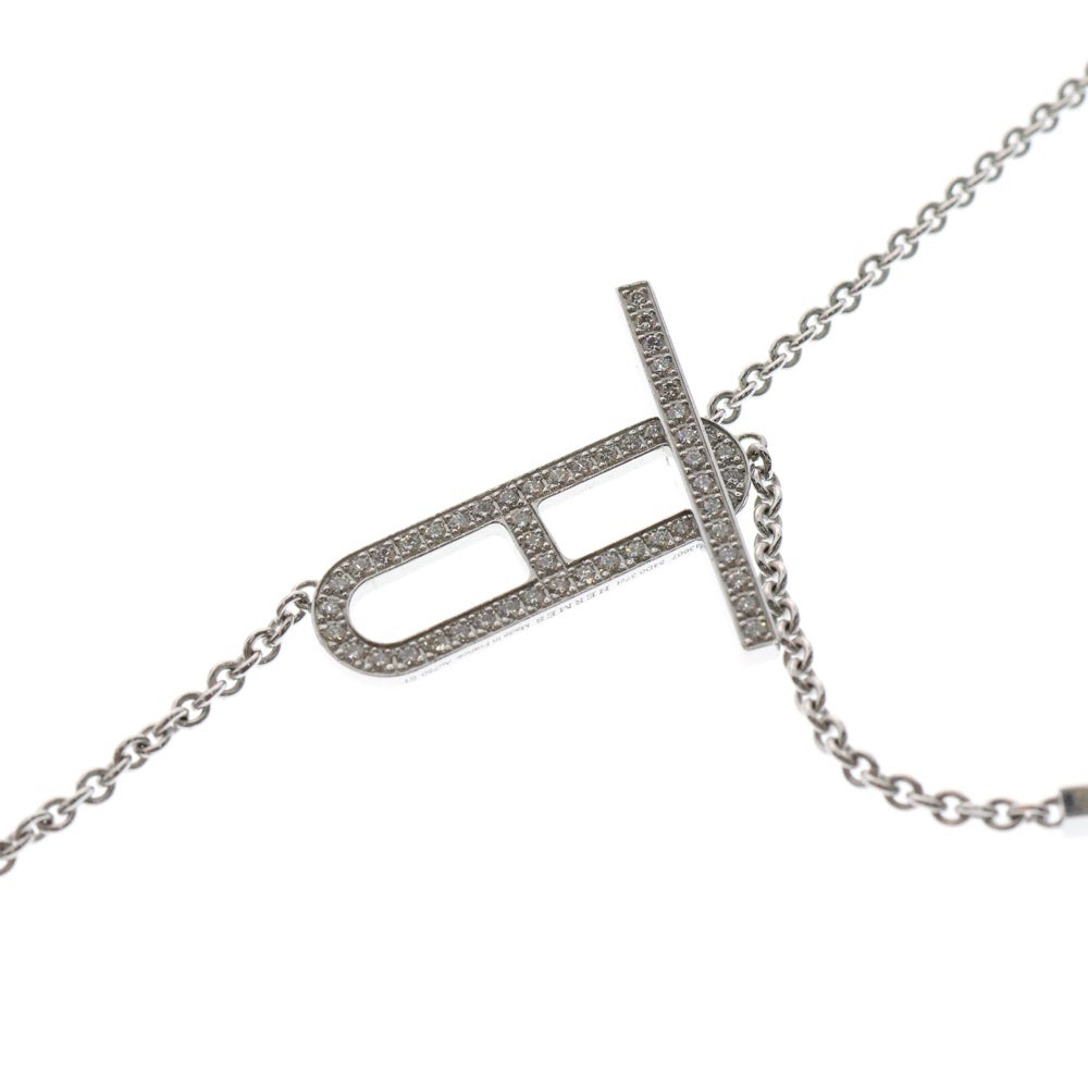 HERMES(エルメス) エヴァーシェーヌダンクル メレダイヤ チェーンネックレス Au750WG シルバー レディース