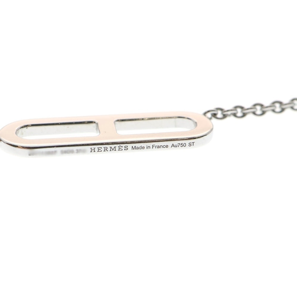 HERMES(エルメス) エヴァーシェーヌダンクル メレダイヤ チェーンネックレス Au750WG シルバー レディース