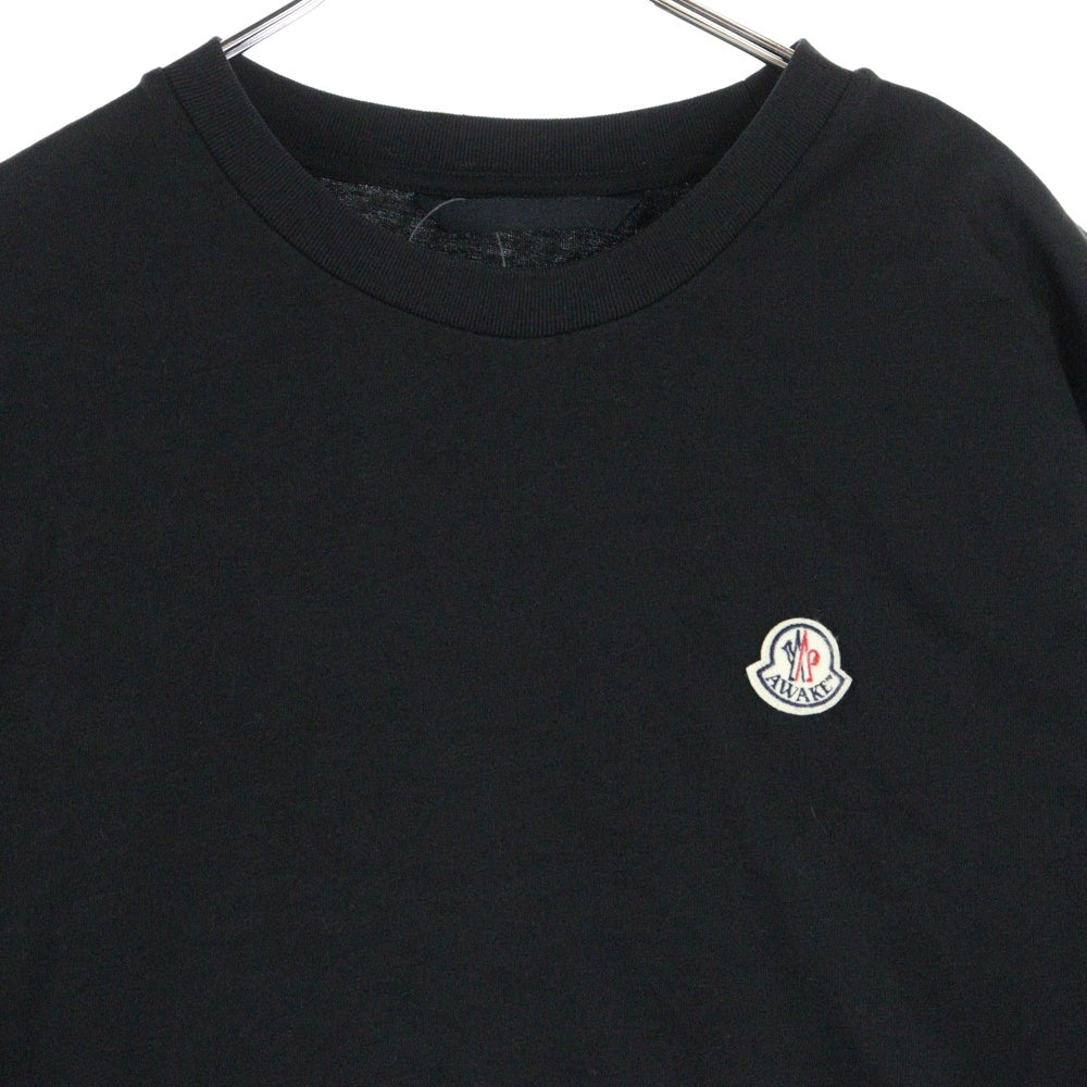 MONCLER(モンクレール) ×AWAKE NY MAGLIA T-SHIRT Back Print F10928C70910 V8141 ×アウェイクニューヨーク マグリア バックプリント クルーネック半袖Tシャツカットソー ブラック