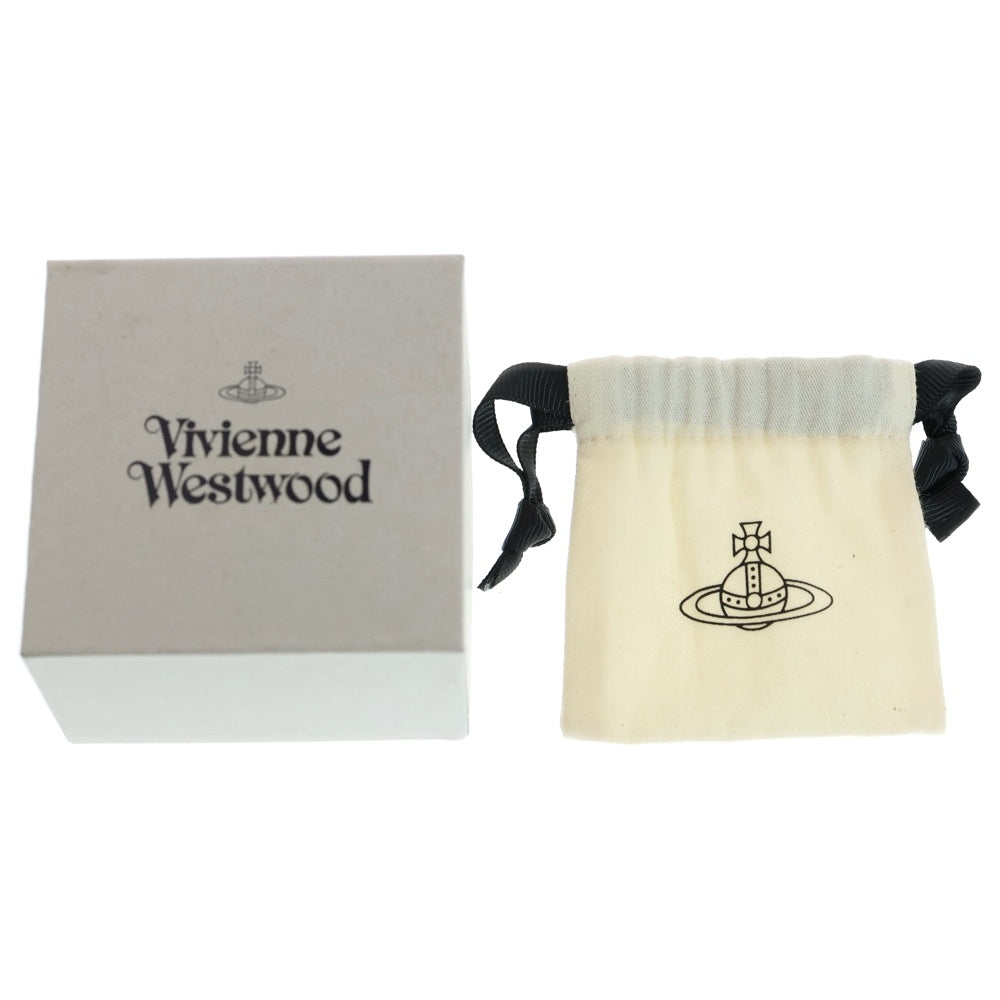 Vivienne Westwood(ヴィヴィアンウエストウッド) オーブ クリスタル ラインストーン シングル スタッドピアス ガンメタ/ブラック
