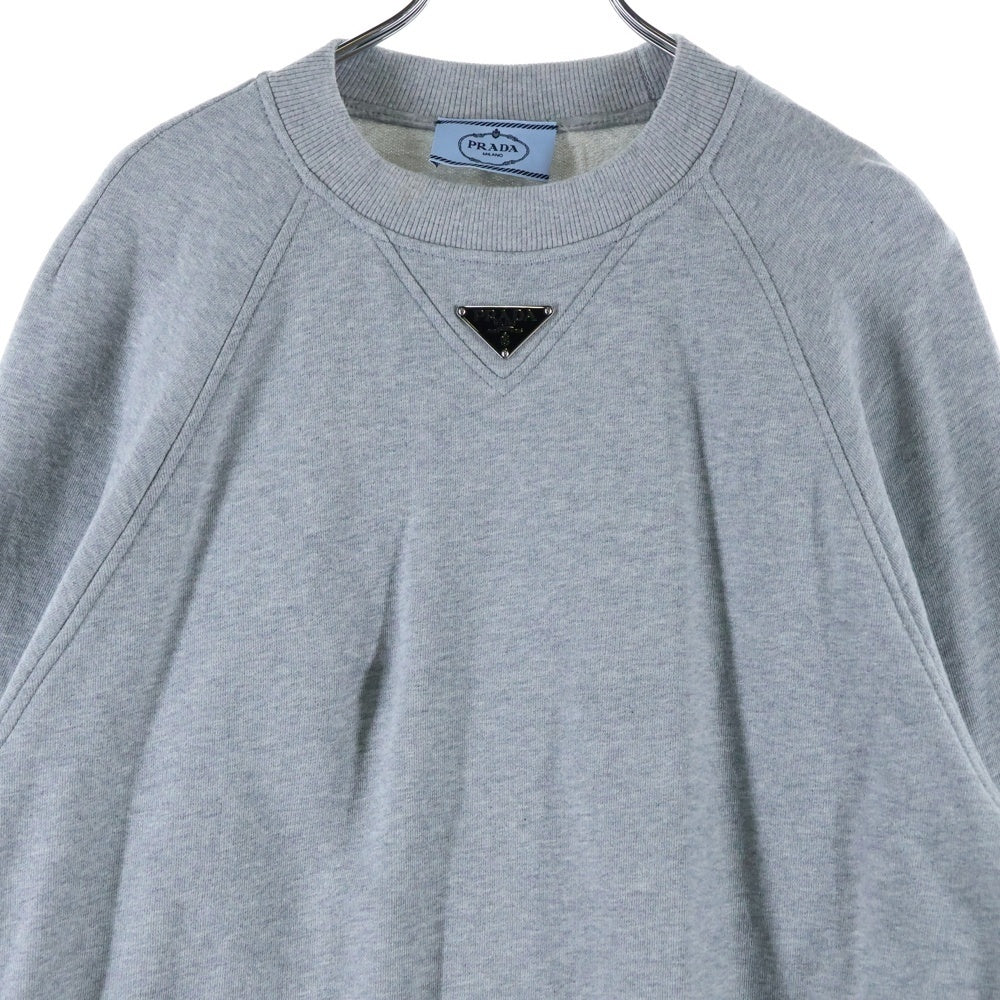 PRADA(プラダ) トライアングルロゴ 長袖 スウェット トレーナー グレー コットン S 134668