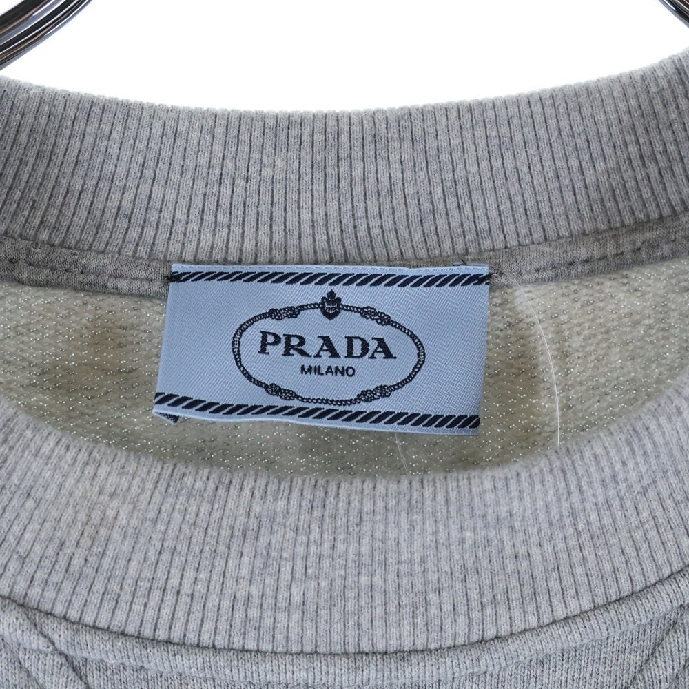 PRADA(プラダ) トライアングルロゴ 長袖 スウェット トレーナー グレー コットン S 134668