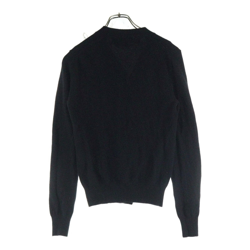PLAY COMME des GARCONS(プレイコムデギャルソン) ロゴラウンドネックニット カーディガン ブラック×レッド XS AX-N008