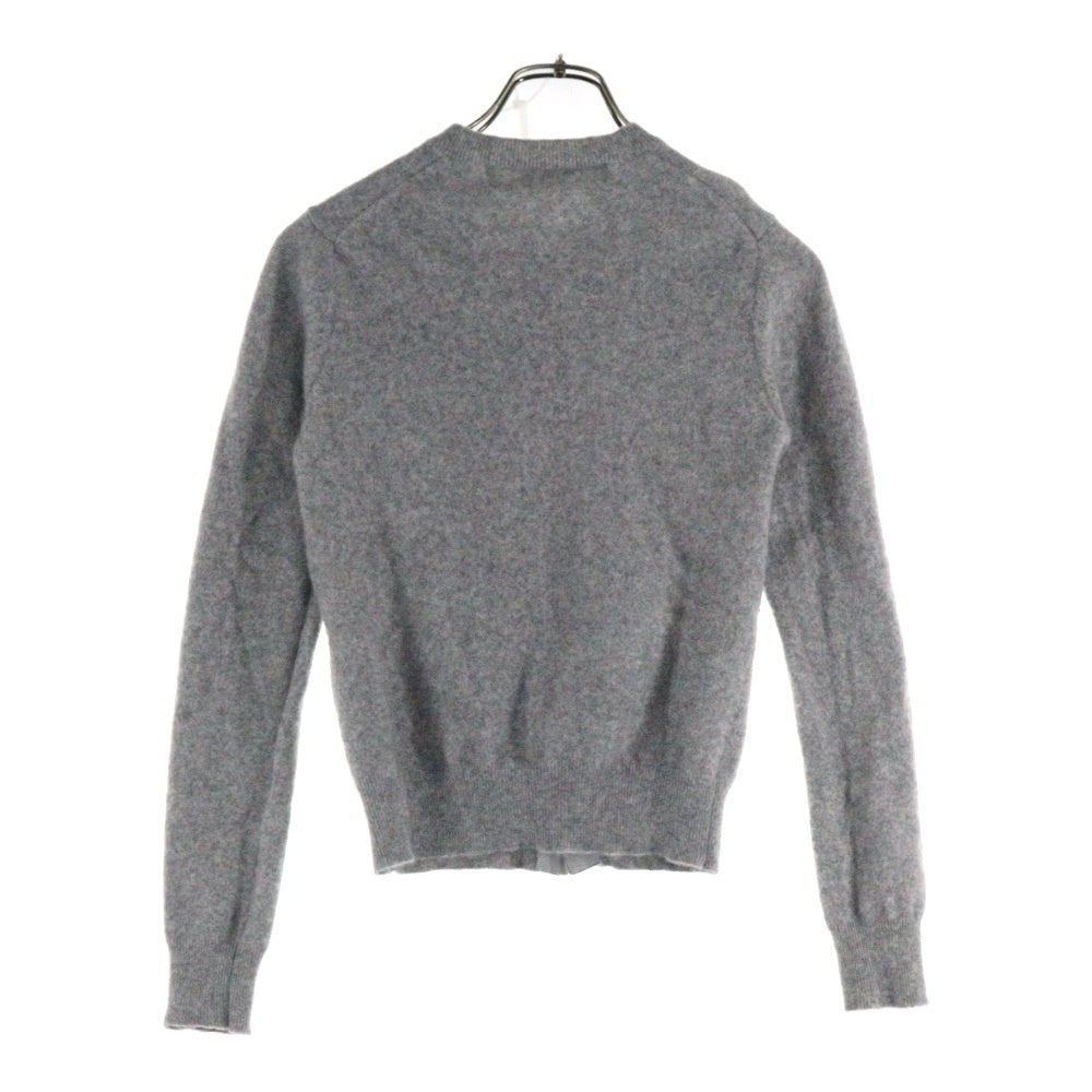 PLAY COMME des GARCONS(プレイコムデギャルソン) ロゴラウンドネックニット カーディガン グレー×ブラック XS AX-N023