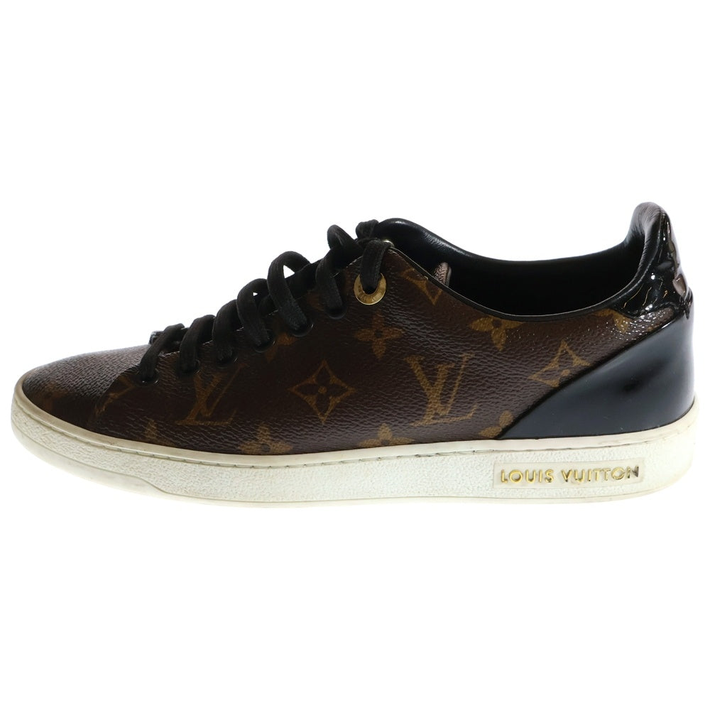 LOUIS VUITTON(ルイヴィトン) フロントロー ライン モノグラム PVC パテントレザー レースアップ ローカットシューズ スニーカー ブラウン/ブラック 1A1F4L