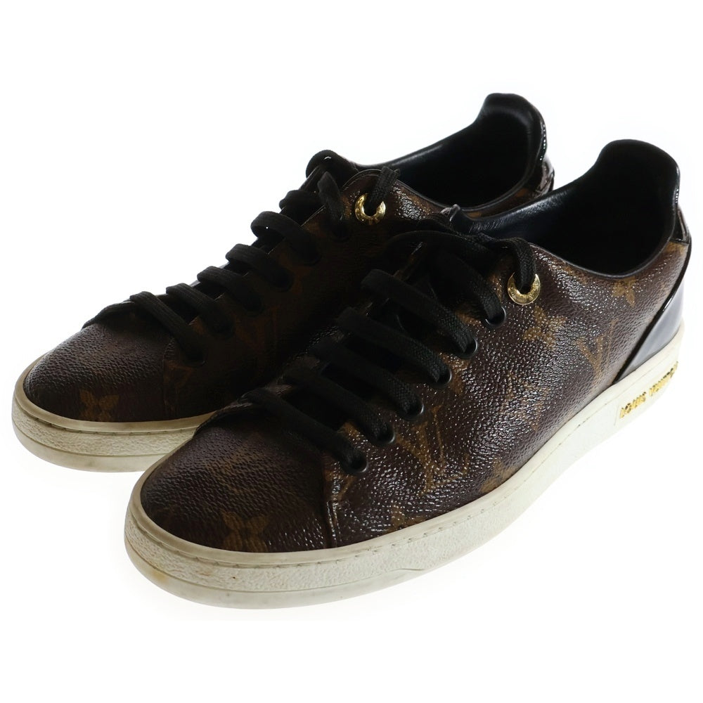 LOUIS VUITTON(ルイヴィトン) フロントロー ライン モノグラム PVC パテントレザー レースアップ ローカットシューズ スニーカー ブラウン/ブラック 1A1F4L