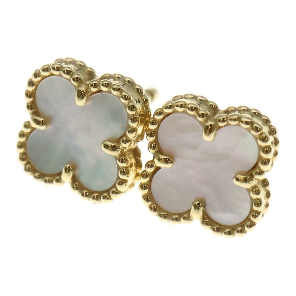 Van Cleef & Arpels(ヴァンクリーフアンドアーペル) スウィートアルハンブラ ピアス K18YG イエローゴールド マザーオブパール キャッチ欠損 VCARA44800 ジュエリー