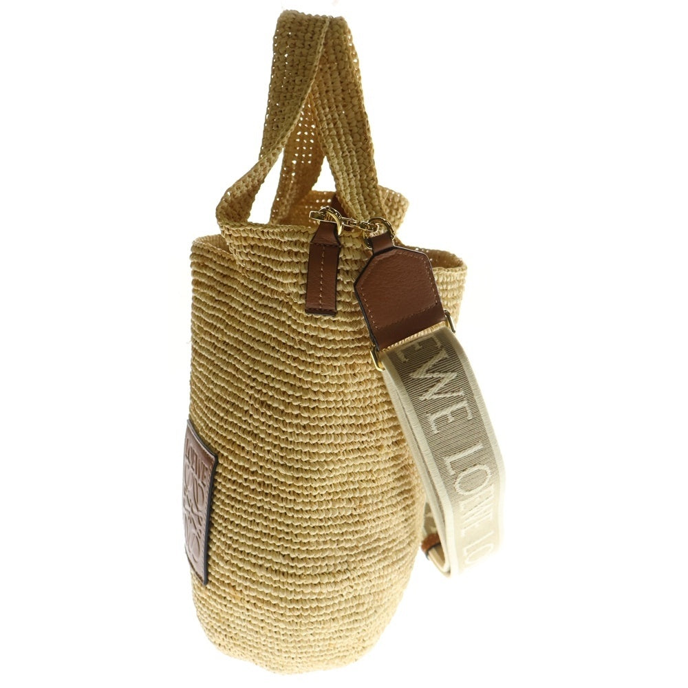 LOEWE(ロエベ) アナグラム スリットバッグ ミニ インナチュラル 2WAY ラフィアハンドバッグ ショルダーバッグ ベージュ レディース A685453X07