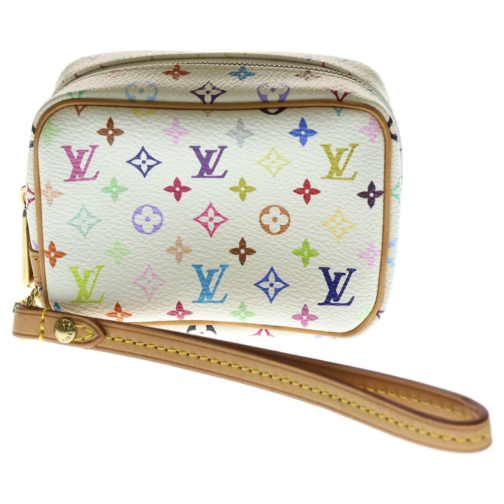 LOUIS VUITTON(ルイヴィトン) モノグラムマルチカラー ポシェットワピティ ブロン ポーチ ケース バッグチャーム ホワイト レザー×PVC ゴールド金具 M58033