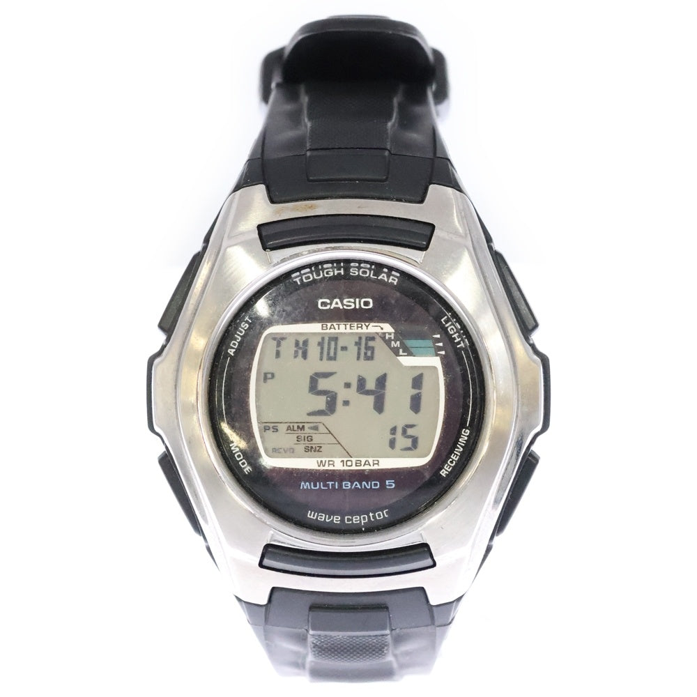 CASIO G-SHOCK(カシオ ジーショック) G-SHOCK ジーショック ウェーブセプター SS/ラバー デジタル文字盤 ウォッチ 腕時計 ブラック/シルバー WV-M120J-1JF