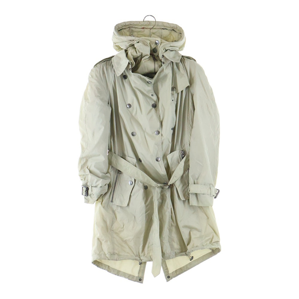 BURBERRY(バーバリー) 裏地ノバチェック柄 アンサンブル ナイロン 中綿 フーデッド ジップアップ ジャケット スナップボタン トレンチコート ベージュ 3667560