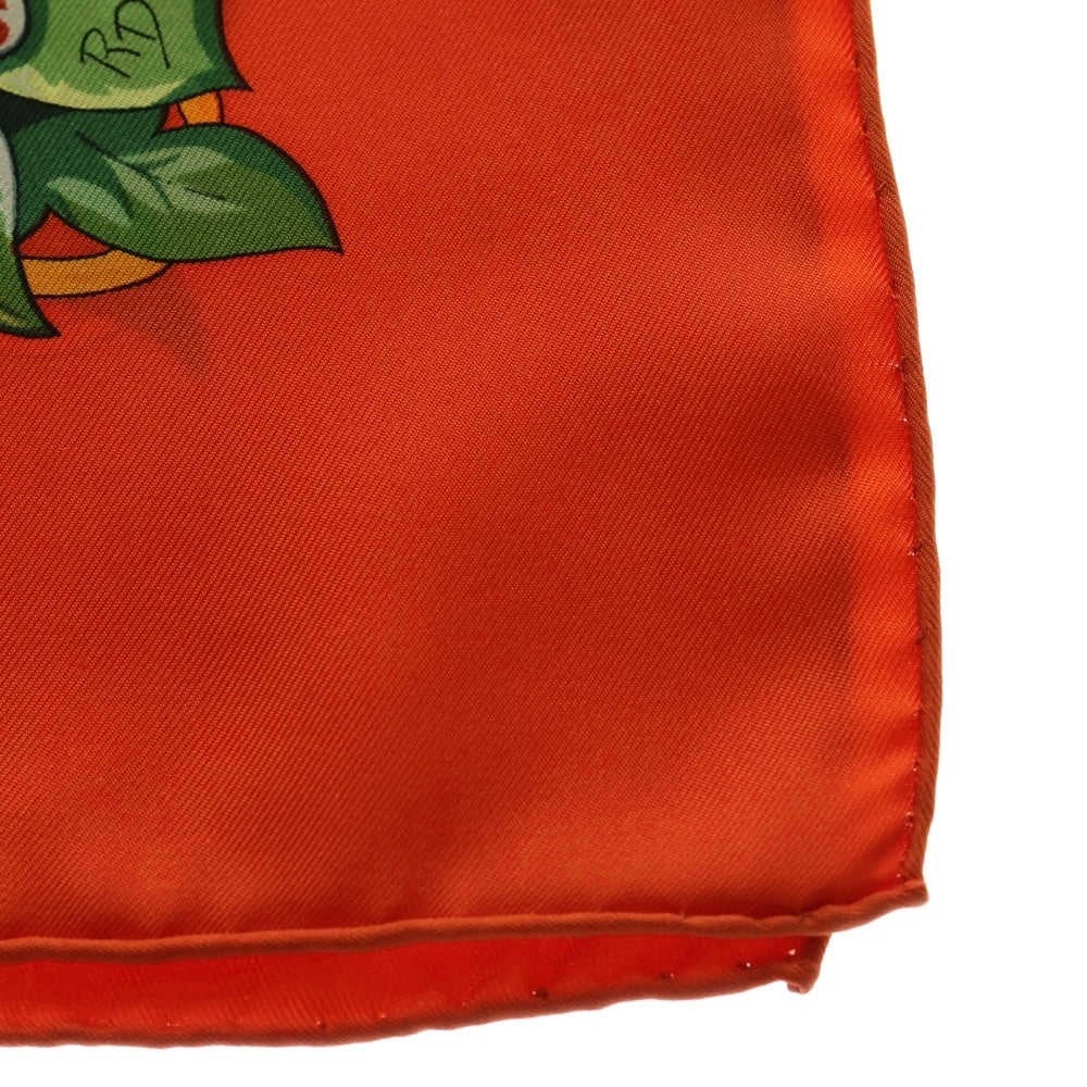 HERMES(エルメス) カレ90 JUNGLE LOVE HERMES ジャングル ラブ スカーフ オレンジ シルク