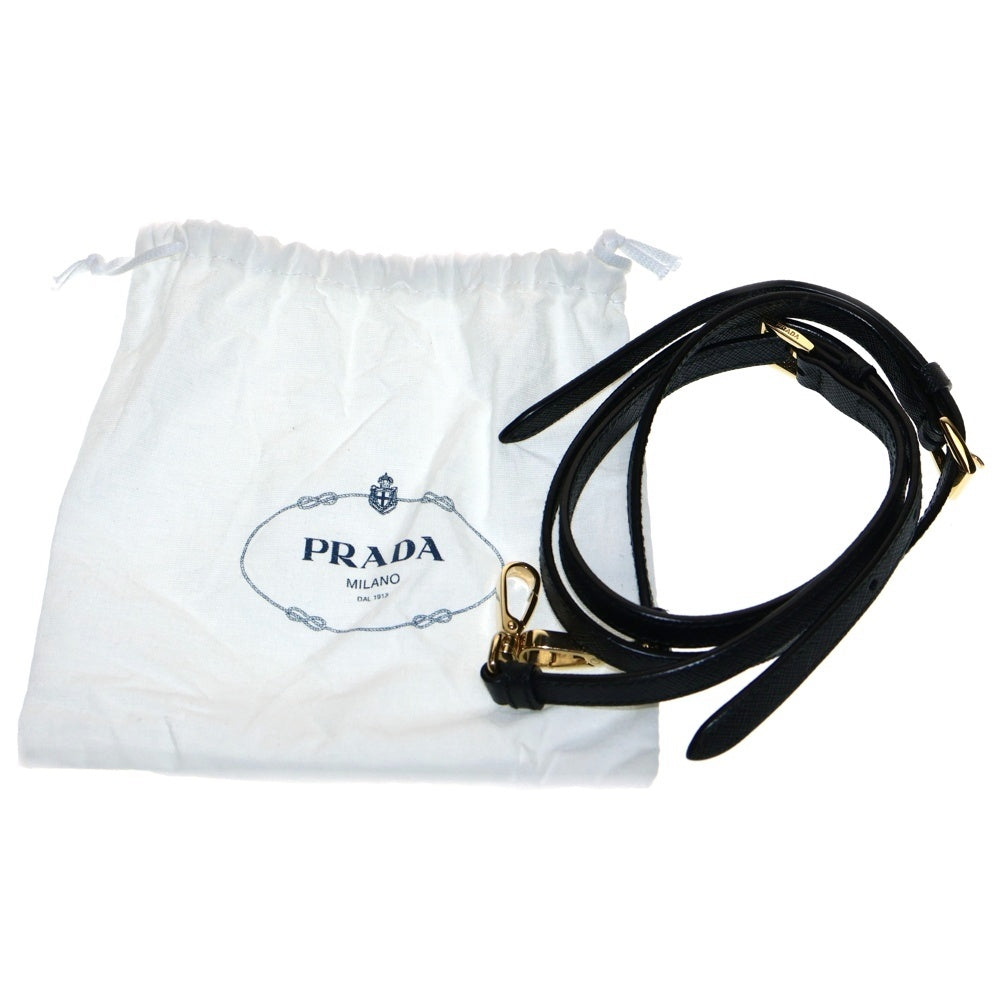 PRADA(プラダ) シンボル エンプロイダリー スモール 2wayハンドバッグ ブラック サフィアーノ×ファブリック 1BA354