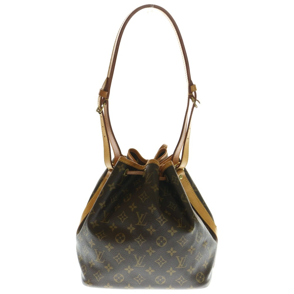 LOUIS VUITTON(ルイヴィトン) モノグラム プチバケットハンドバッグ ワンショルダーバッグ 巾着バッグ ブラウン ゴールド金具 レザー×PVC M42226
