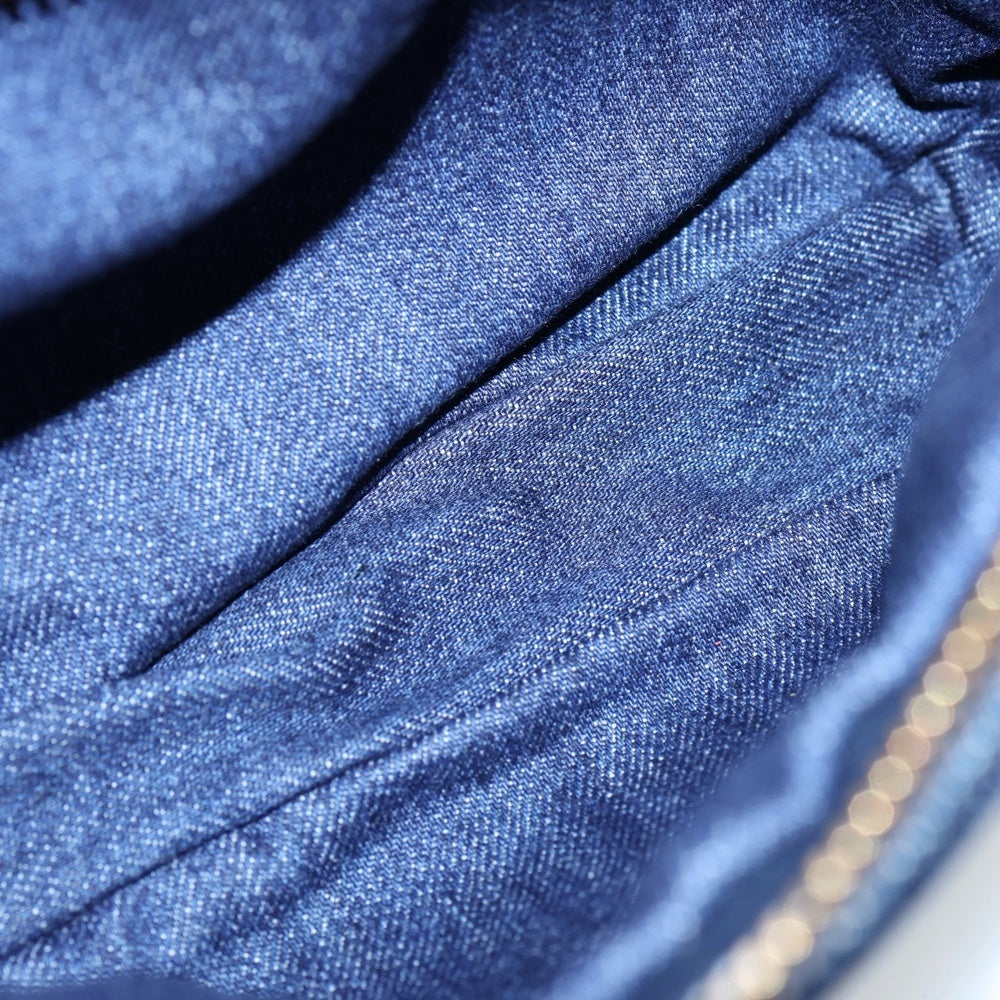 miumiu(ミュウミュウ) マテラッセ 花柄プリント ショルダーバッグ ミニバッグ インディゴブルー ゴールド金具 デニム 5BH539