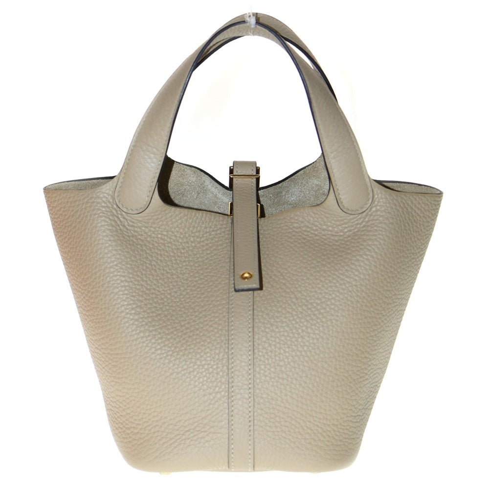 HERMES(エルメス) ピコタンロックPM トリヨンクレマンス トレンチ GD金具 レザーハンドバッグ ベージュ K刻印