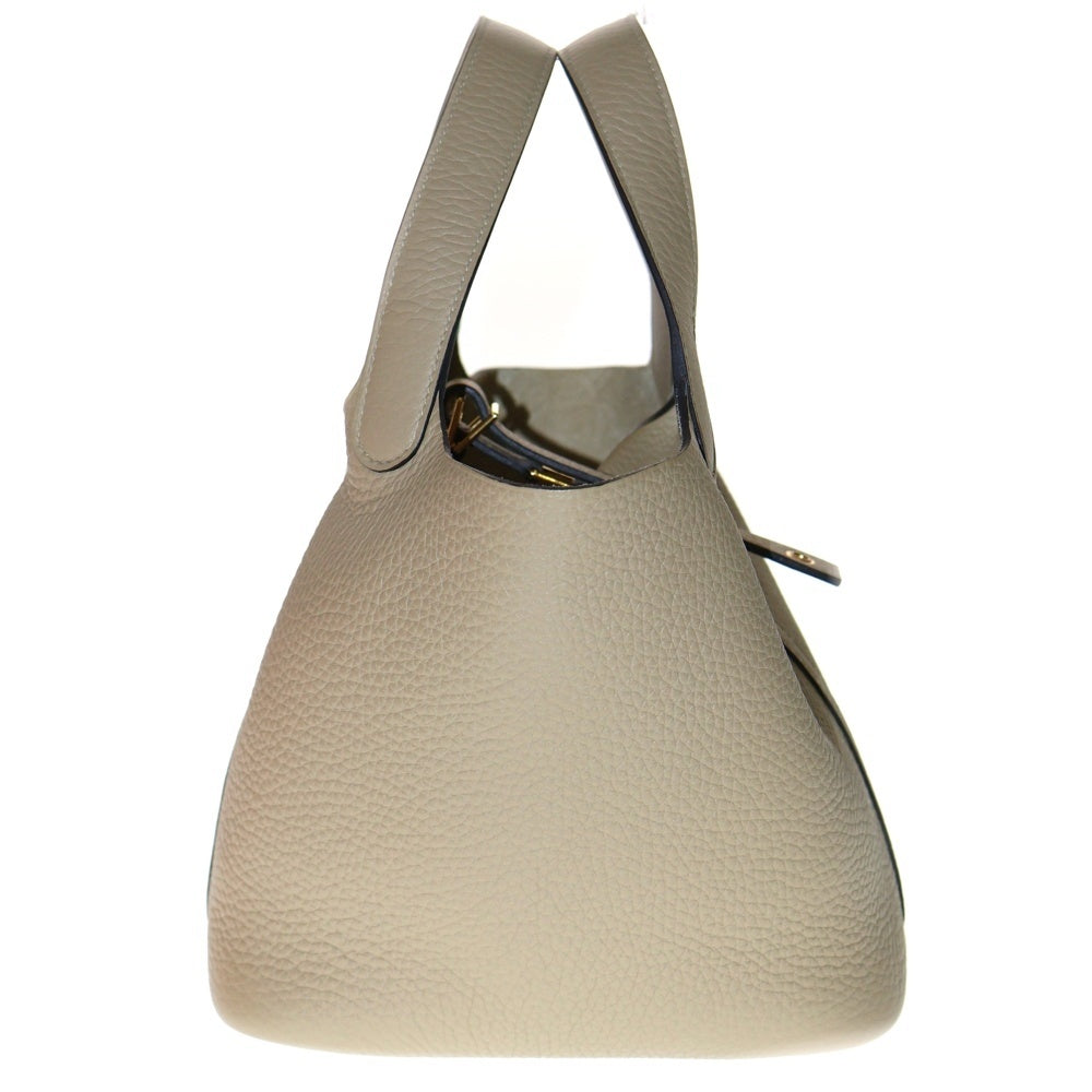 HERMES(エルメス) ピコタンロックPM トリヨンクレマンス トレンチ GD金具 レザーハンドバッグ ベージュ K刻印