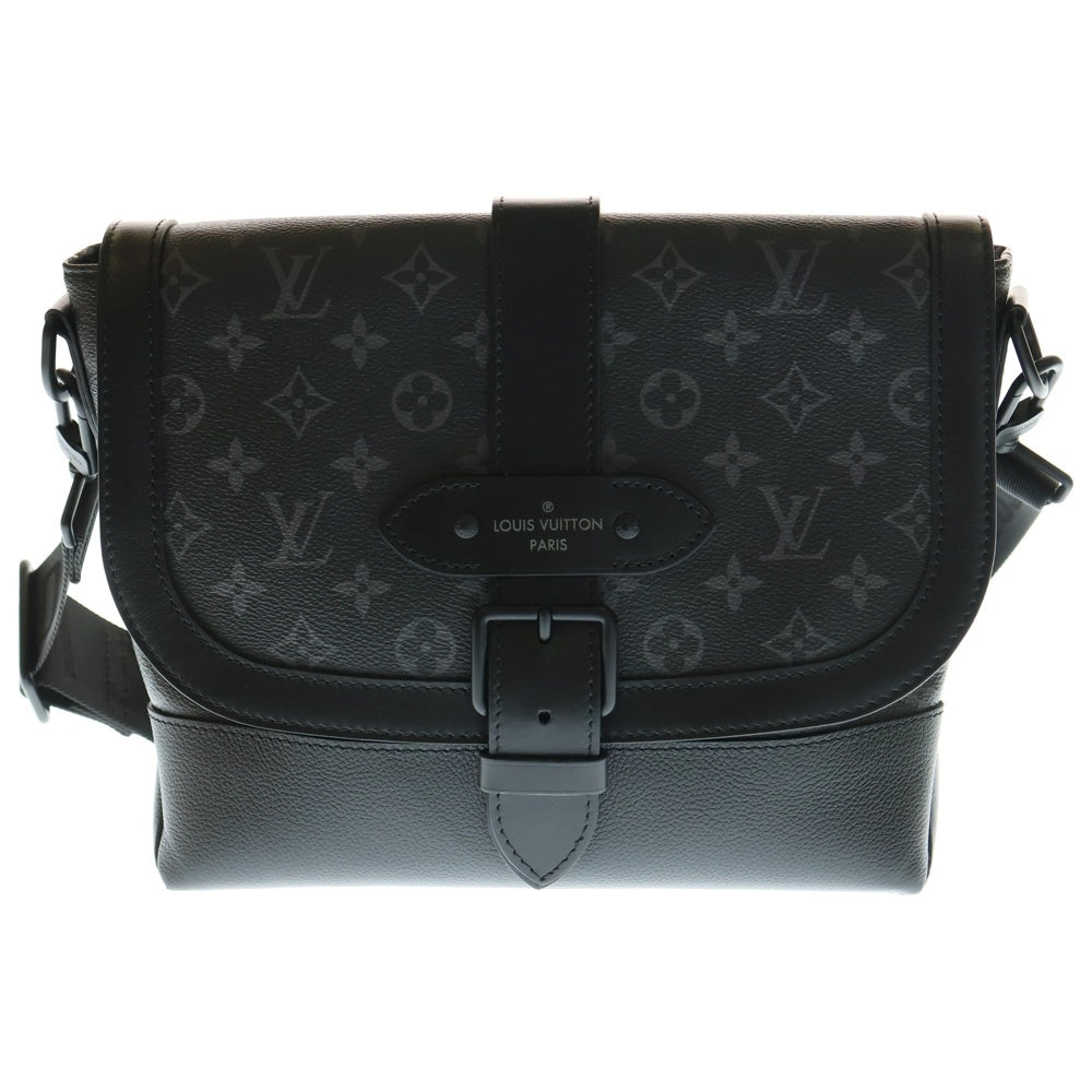 LOUIS VUITTON(ルイヴィトン) モノグラムエクリプス ソミュール メッセンジャー ショルダーバッグ ブラック レザー×PVC M45911 ブラック金具