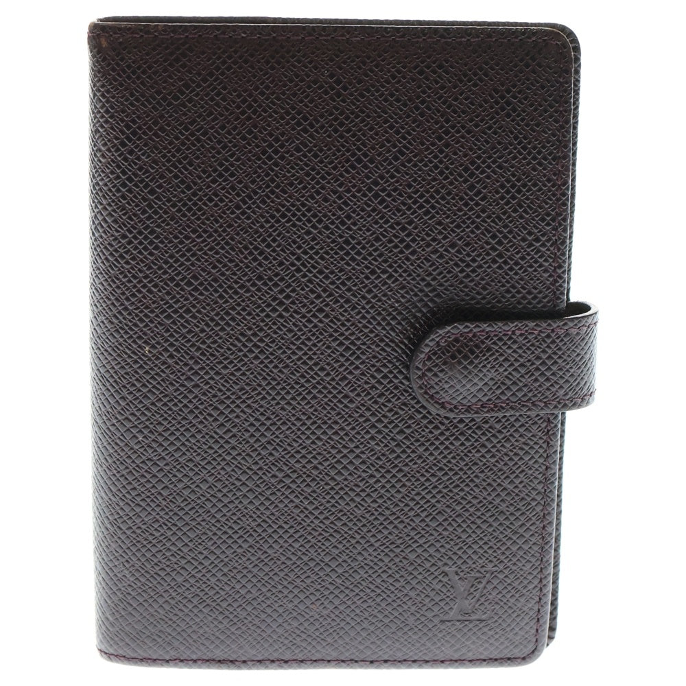 LOUIS VUITTON(ルイヴィトン) タイガ アジェンダMM グリズリ ブックカバー バインダー 手帳カバー ワインレッド ボルドー レザー R20413 ゴールド金具