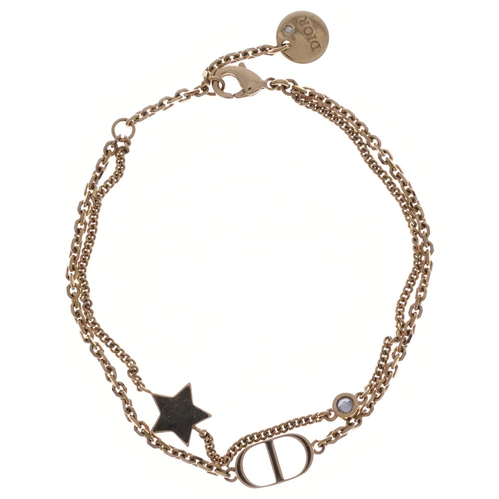 Christian Dior(クリスチャンディオール) CDロゴ スター ラインストーン ブレスレット ゴールド