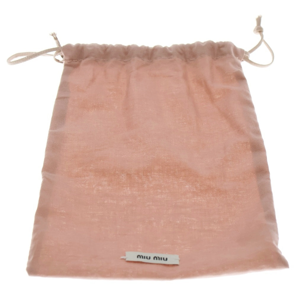 miumiu(ミュウミュウ) チェーンチャーム バッグチャーム メッキ×レザー ブラウン×tイエロー ゴールド金具 レディース