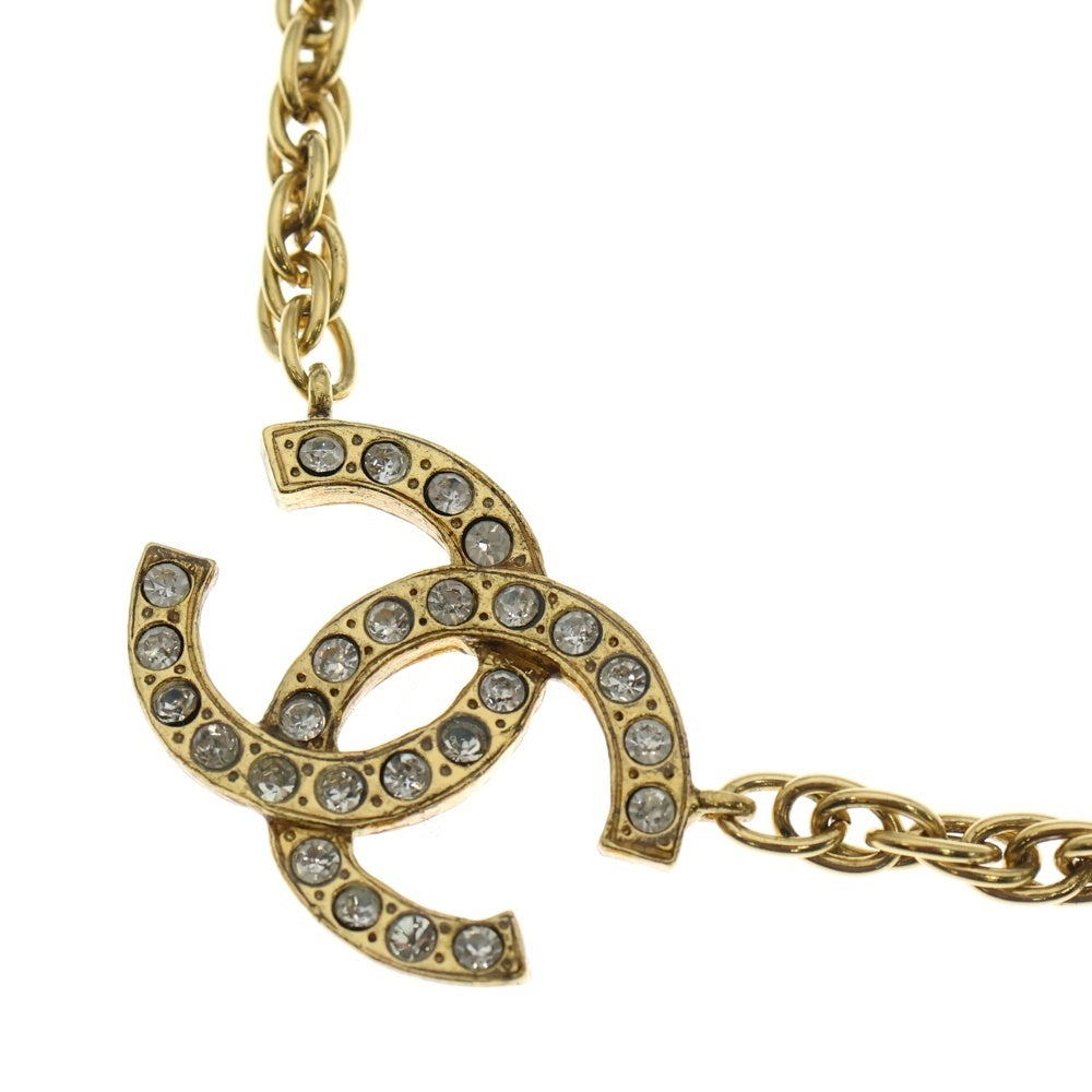 CHANEL(シャネル) ラインストーン ココマーク チョーカー ネックレス チェーン ゴールド