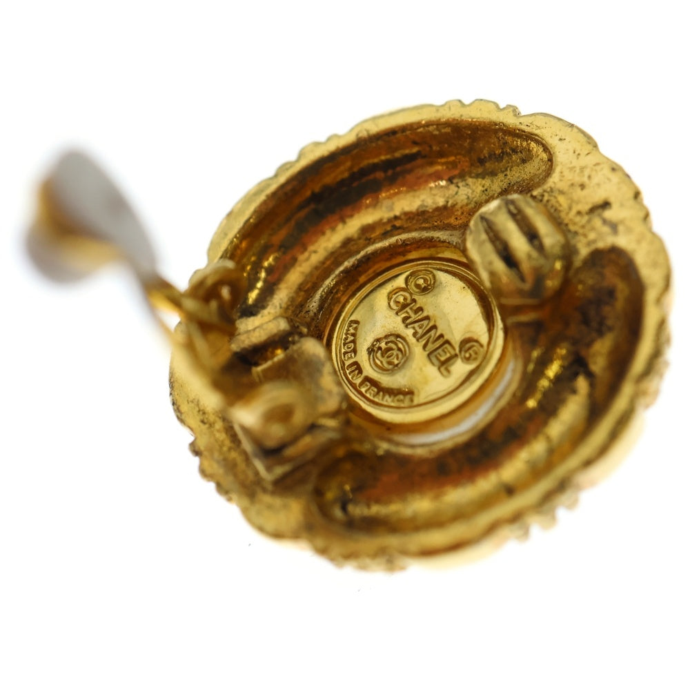 CHANEL(シャネル) フェイクパール ラウンド イヤリング ホワイト×ゴールド