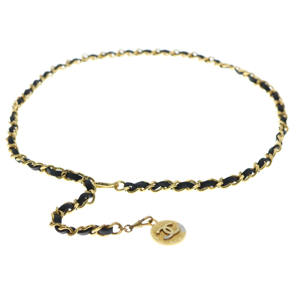 CHANEL(シャネル) ココマーク チェーンベルト ブラック×ゴールド