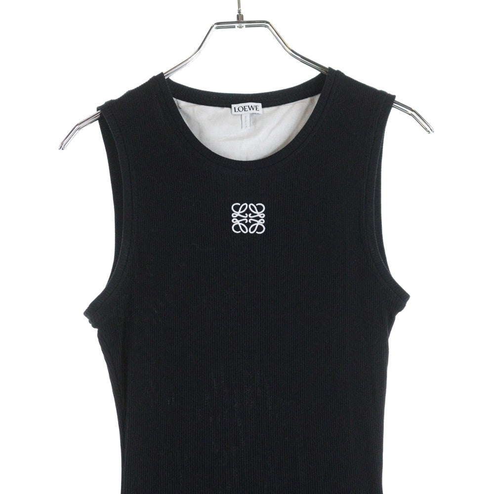 LOEWE(ロエベ) アナグラム刺繍ロゴタンクドレスマキシノースリーブワンピース ブラック S359Y51X67