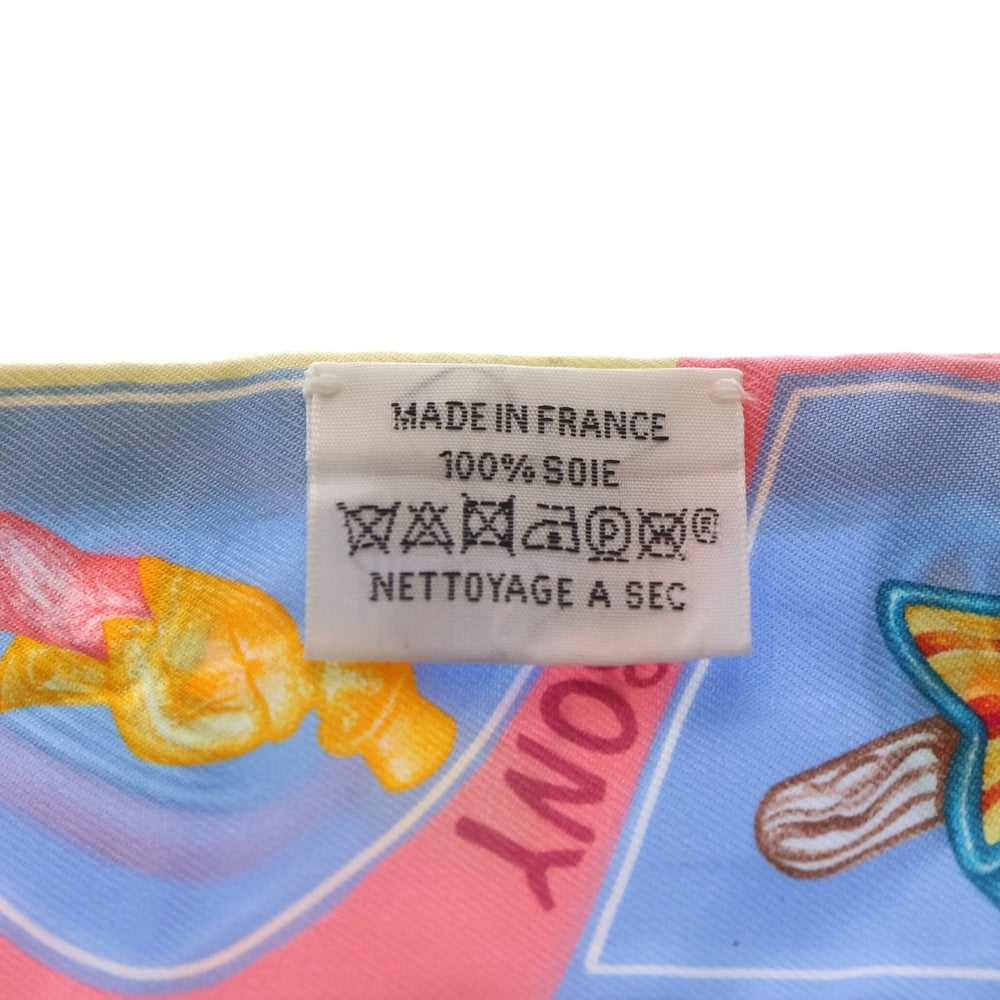 HERMES(エルメス) ツイリー ファニー・アイスクリーム シルクスカーフ ライトブルー×ピンク マルチカラー